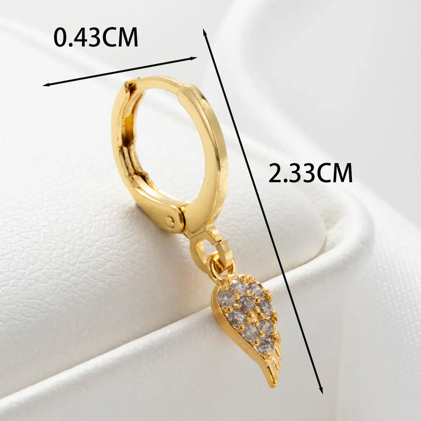 1 Piece Simple Series Classic Leaf Copper 18K Gold Plated Zircon Women's Dangle Earrings h5 